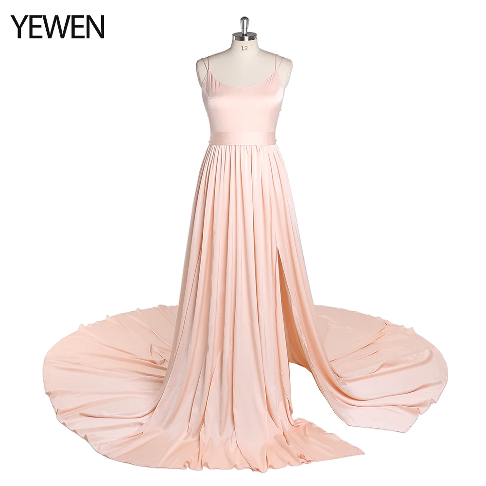 Light Silk Satin Thin Straps Maternity Dress Bohemian Beach Party Dress with Slit Photography Dress Props YEWEN YD22408
Light Silk Satin Thin Straps Maternity Dress Bohemian Beach Party Dress with Slit Photography Dress Props YEWEN YD22408