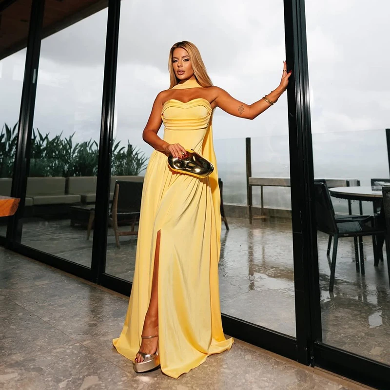 Thinyfull 2026 A-Line Prom Evening Dresses Saudi Arabia Sweetheart Split Party Dress Yellow Night Cocktail Prom Gown Customized
Thinyfull 2026 A-Line Prom Evening Dresses Saudi Arabia Sweetheart Split Party Dress Yellow Night Cocktail Prom Gown Customized