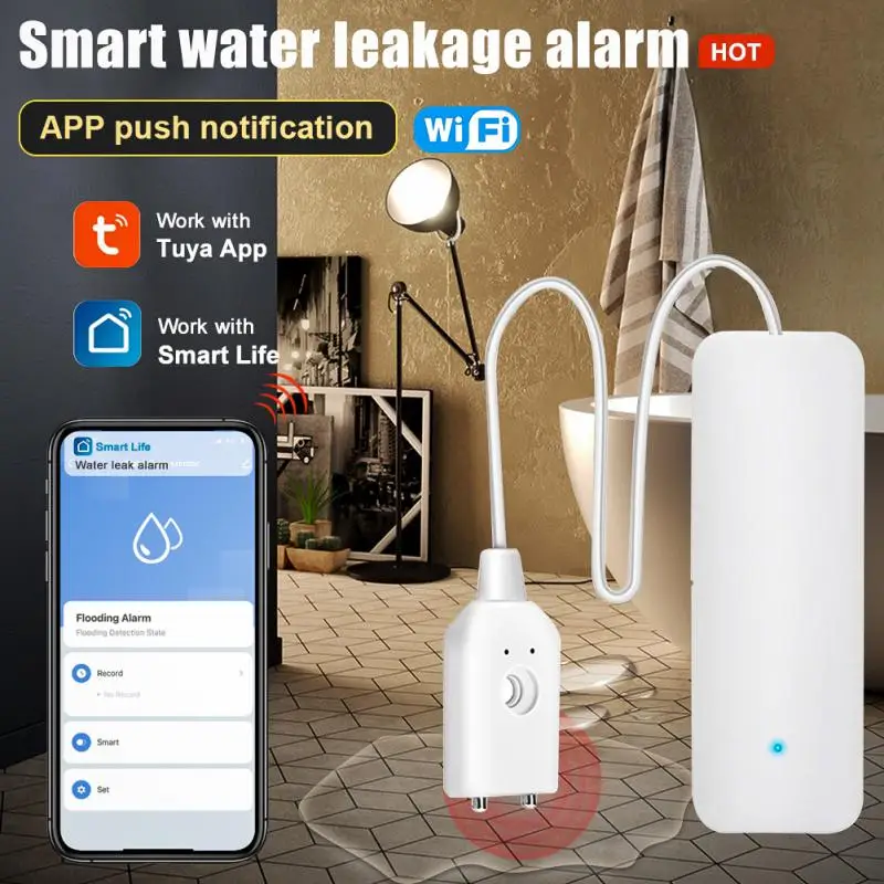 Tuya Wi-Fi умный дом датчик воды детектор утечек подходит для живых сценариев низкое энергопотребление
Tuya Wi-Fi умный дом датчик воды детектор утечек подходит для живых сценариев низкое энергопотребление