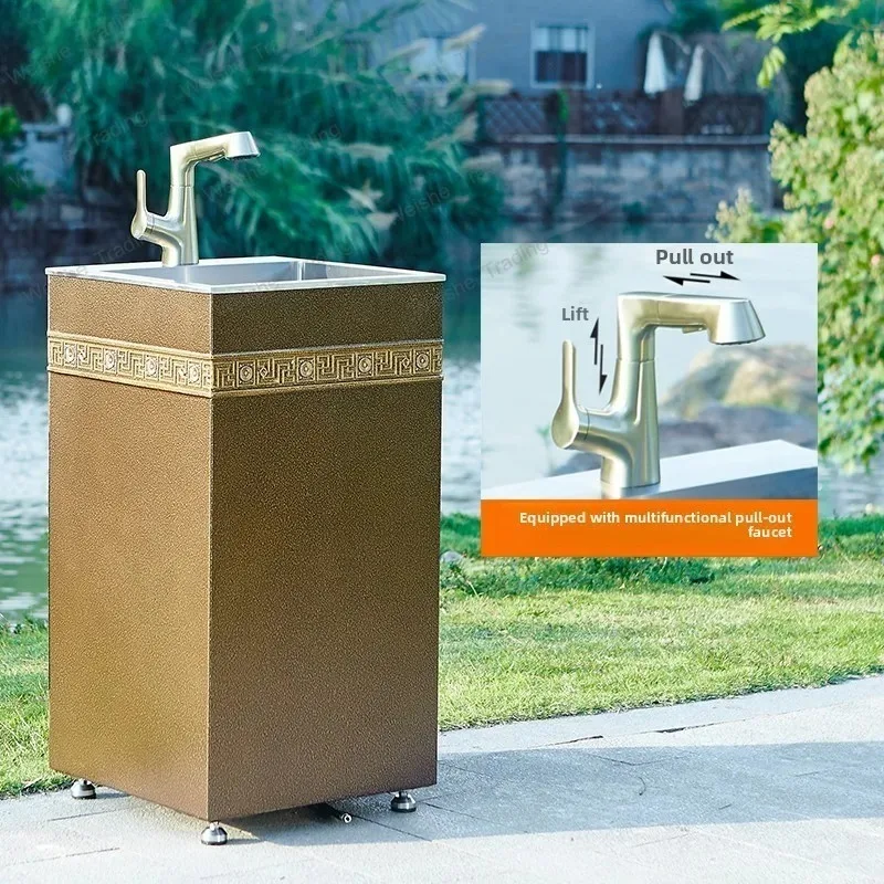 villa column basin outdoor courtyard garden sink outdoor integrated floor sink stainless steel wash basin
villa column basin outdoor courtyard garden sink outdoor integrated floor sink stainless steel wash basin