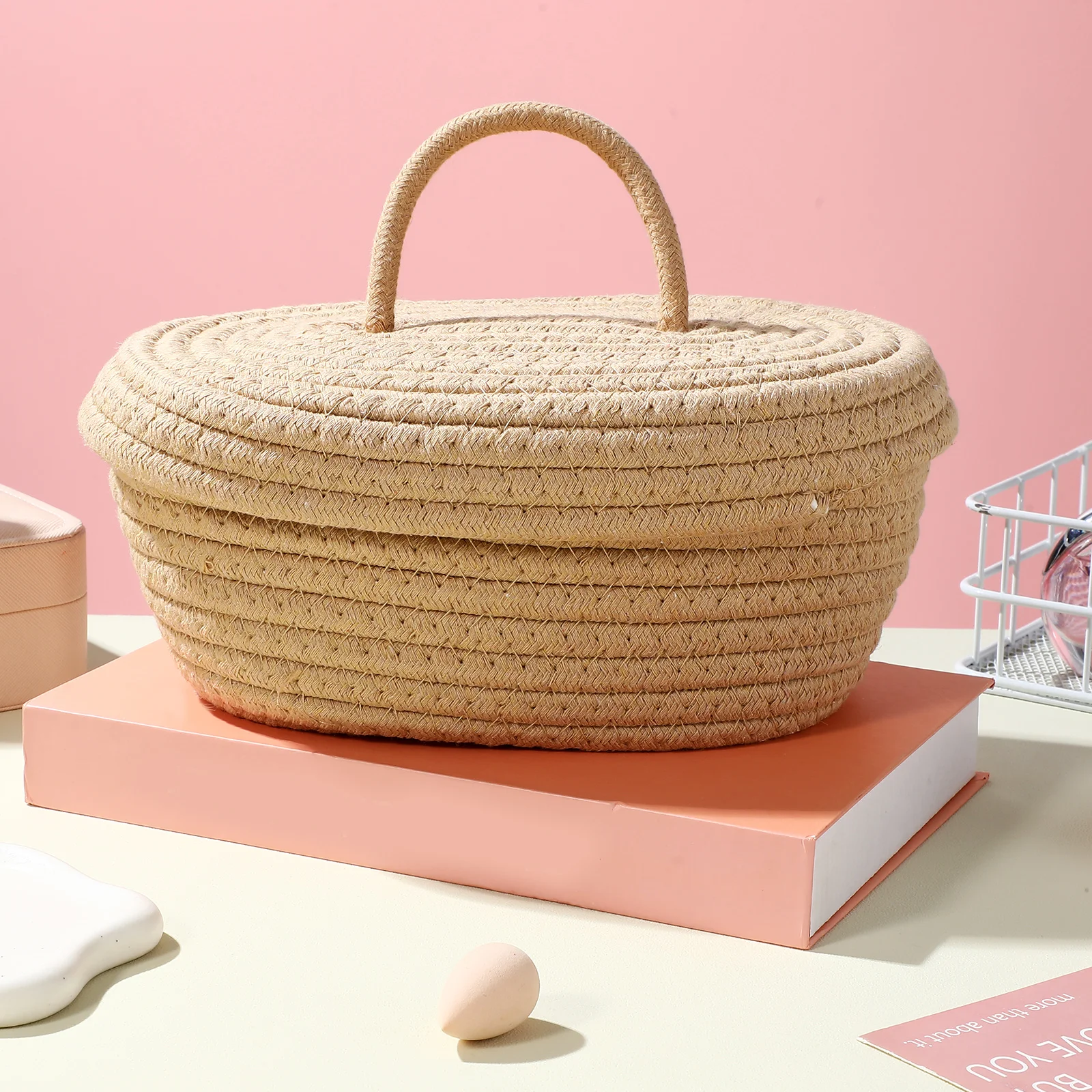 Handmade Cotton Rope Storage Basket Small Woven Toiletry Bag Pouch For Women Travel Desk Organization Accessories Stuff
Handmade Cotton Rope Storage Basket Small Woven Toiletry Bag Pouch For Women Travel Desk Organization Accessories Stuff