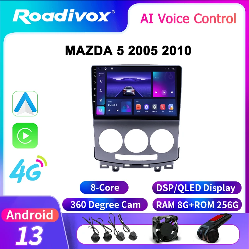 Автомобильное радио Roadivox Android для MAZDA 5 2005 2010, GPS-навигация, видео, мультимедийный плеер, магнитофон, carplay
Автомобильное радио Roadivox Android для MAZDA 5 2005 2010, GPS-навигация, видео, мультимедийный плеер, магнитофон, carplay