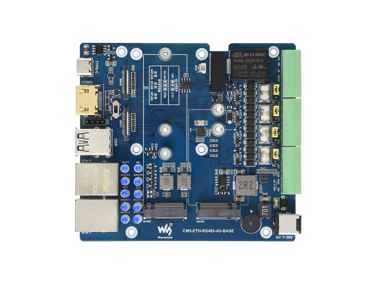 Многофункциональная плата расширения Gigabit/2.5G Dual Ethernet на базе CM5 (НЕ входит в комплект), поддерживает промышленную коммуникацию RS485
Многофункциональная плата расширения Gigabit/2.5G Dual Ethernet на базе CM5 (НЕ входит в комплект), поддерживает промышленную коммуникацию RS485