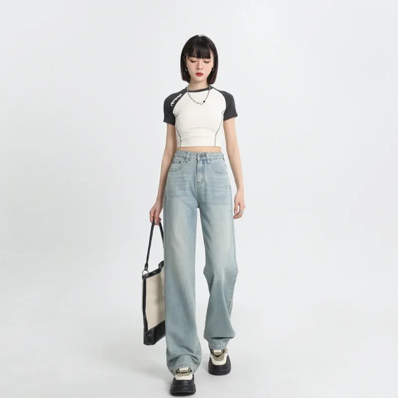 Новые весенне-летние модные широкие джинсы с ультрамягкой текстурой. Простые удобные женские джинсы длиной до пола с высокой талией
Новые весенне-летние модные широкие джинсы с ультрамягкой текстурой. Простые удобные женские джинсы длиной до пола с высокой талией