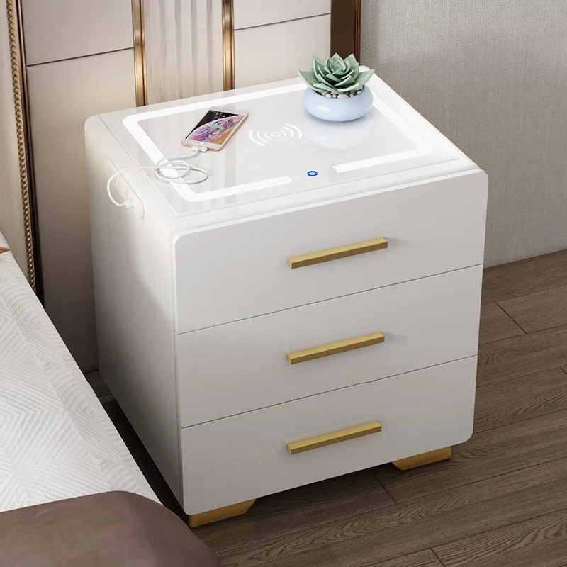 New Smart Home Furniture Bedroom Square 3 Color Light Wireless Charger Wooden Bedside Table With Storage Drawer
New Smart Home Furniture Bedroom Square 3 Color Light Wireless Charger Wooden Bedside Table With Storage Drawer