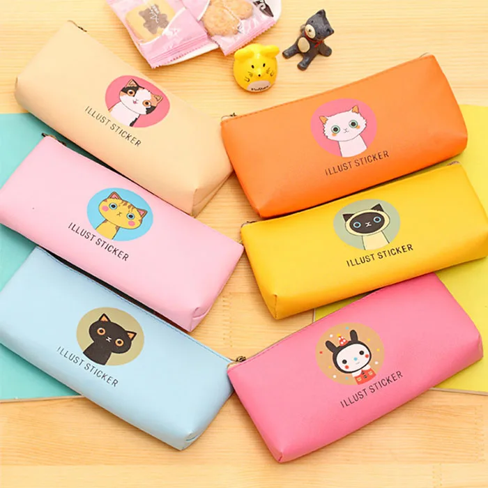 24 pcs/lot Creative Cat Pencil Case Kawaii PU Leather Pencil Box Stationery Pen Bag Stationery School Supplies
24 pcs/lot Creative Cat Pencil Case Kawaii PU Leather Pencil Box Stationery Pen Bag Stationery School Supplies