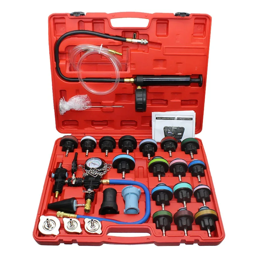 28Pcs Car Water Tank Leak Detector Water Tank Pumping Pressure Gauge Cooling System Antifreeze Replacement Tool Test Meter
28Pcs Car Water Tank Leak Detector Water Tank Pumping Pressure Gauge Cooling System Antifreeze Replacement Tool Test Meter