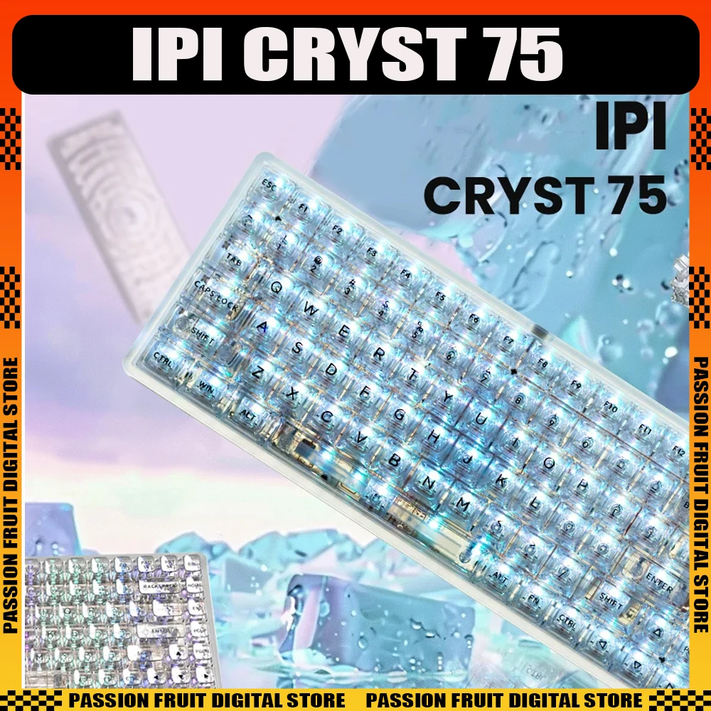 IPI Cryst75 Mechanical Keyboard Fully Transparent Pluggable Transparent Circuit Gaming Keyboard Desktop Customize PC Accessories
IPI Cryst75 Mechanical Keyboard Fully Transparent Pluggable Transparent Circuit Gaming Keyboard Desktop Customize PC Accessories
