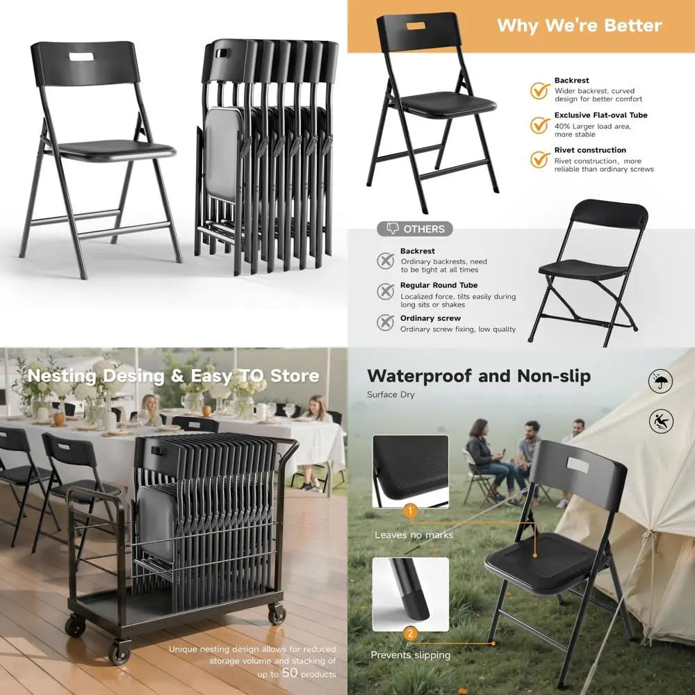 Heavy-Duty Stackable Plastic Chairs, 330lbs Capacity, Commercial Use, Suitable for Indoor and Outdoor, Office, Kitchen, Party, F
Heavy-Duty Stackable Plastic Chairs, 330lbs Capacity, Commercial Use, Suitable for Indoor and Outdoor, Office, Kitchen, Party, F