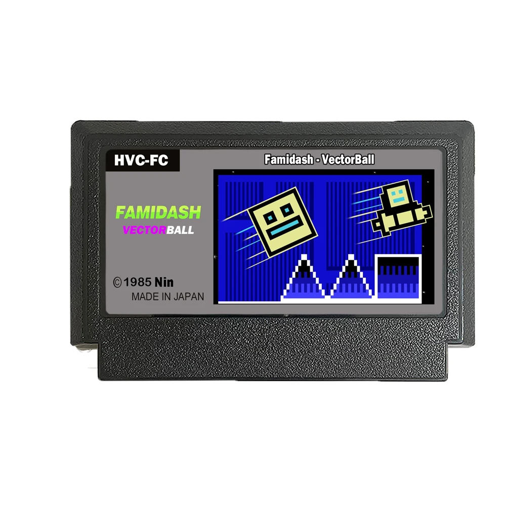 Famidash: Vector Ball - A Brand NEW 60 Pin FC Famicom Game Cartridge For Nintendo Family Computer Game Console - ENG
Famidash: Vector Ball - A Brand NEW 60 Pin FC Famicom Game Cartridge For Nintendo Family Computer Game Console - ENG