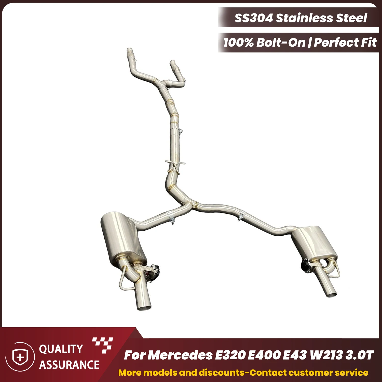 Sporty Valvetronic ECCF Stainless Steel Catback Exhaust For Mercedes E320 E400 E43 W213 3.0T Remote Control Performance Upgrade
Sporty Valvetronic ECCF Stainless Steel Catback Exhaust For Mercedes E320 E400 E43 W213 3.0T Remote Control Performance Upgrade