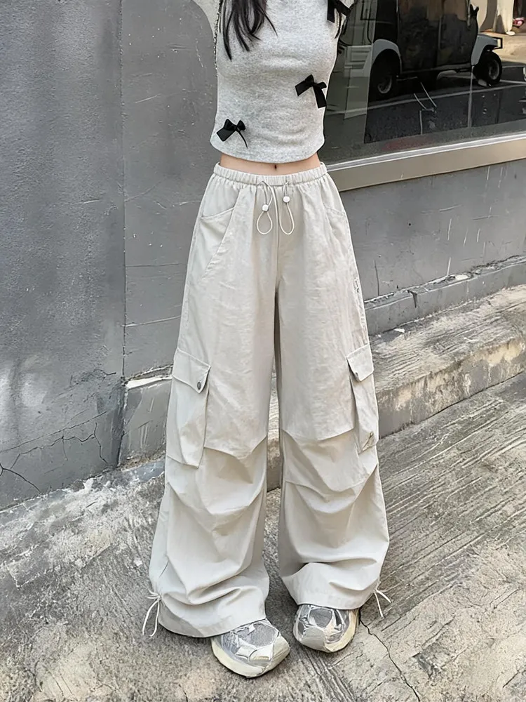 American Retro White Drawstring Casual Pants Women's Summer Slimming Versatile Wide Leg Pants Floor-Length Pants
American Retro White Drawstring Casual Pants Women's Summer Slimming Versatile Wide Leg Pants Floor-Length Pants