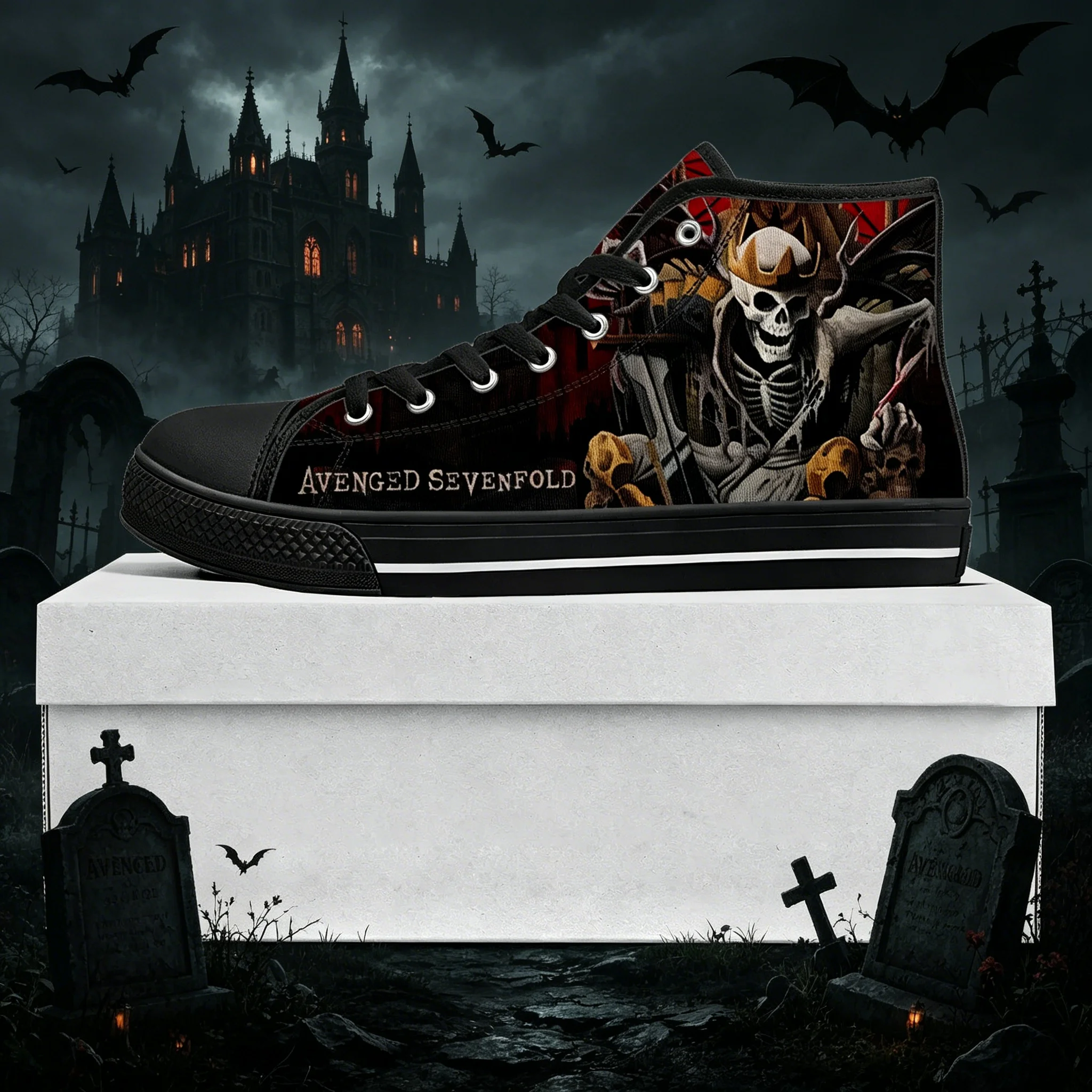 Avenged Sevenfold A7X Vintage Rock Logo High Top Canvas Shoes Unisex Fashion Hip Hop Streetwear Footwear
Avenged Sevenfold A7X Vintage Rock Logo High Top Canvas Shoes Unisex Fashion Hip Hop Streetwear Footwear
