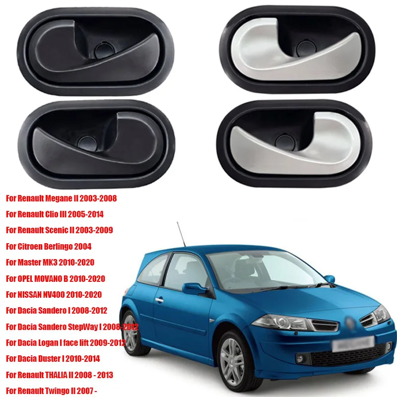 For Renault Master MK3 Interior Door Handle Replacement for Megane II 03-08 Clio III 05-14 Scenic II 03-09 Citroen Berlingo 2004
For Renault Master MK3 Interior Door Handle Replacement for Megane II 03-08 Clio III 05-14 Scenic II 03-09 Citroen Berlingo 2004
