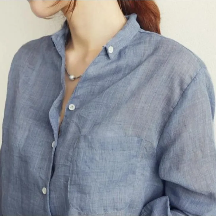 Thin Cotton Linen Long Sleeve Loose Shirt Women's Autumn Commute Style Outerwear Comfortable Breathable Lightweight Shirt
Thin Cotton Linen Long Sleeve Loose Shirt Women's Autumn Commute Style Outerwear Comfortable Breathable Lightweight Shirt