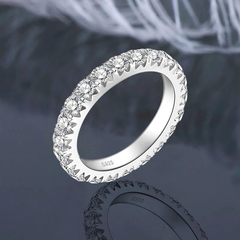 IOGOU 925 Full Eternity Ring Moissanite 3mm Lab Diamond Stackable Band for Women Men S925 Silver Finger Jewelry with Certificate
IOGOU 925 Full Eternity Ring Moissanite 3mm Lab Diamond Stackable Band for Women Men S925 Silver Finger Jewelry with Certificate