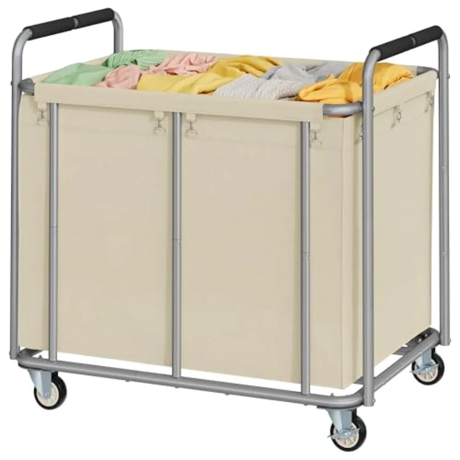450L Extra Large Rolling Laundry Basket with Wheels Handle Heavy-Duty Metal Frame Hamper for Hotel Bathroom Bedroom Use Khaki D
450L Extra Large Rolling Laundry Basket with Wheels Handle Heavy-Duty Metal Frame Hamper for Hotel Bathroom Bedroom Use Khaki D