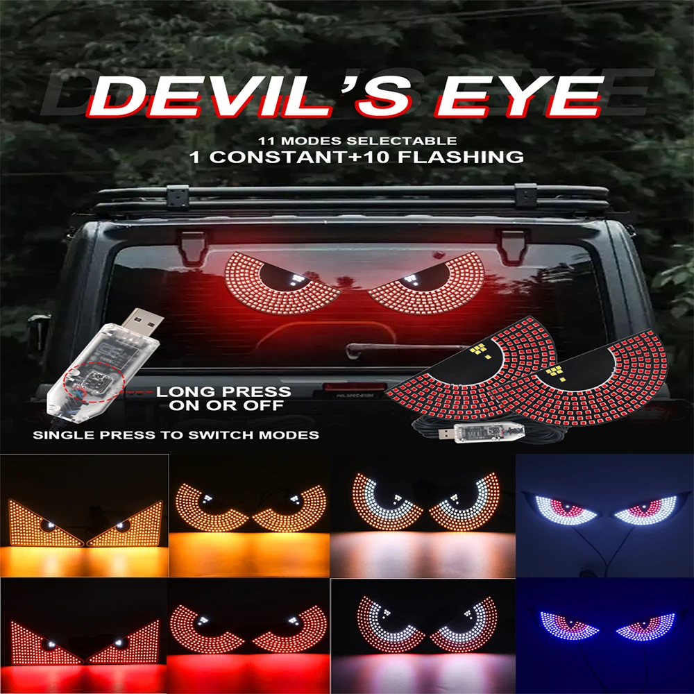 2 Pcs Car expression lights For Car Windshield lights Car LED Devil's Eye USB Lights Car Mounted Decorative Lamps Car Lights
2 Pcs Car expression lights For Car Windshield lights Car LED Devil's Eye USB Lights Car Mounted Decorative Lamps Car Lights