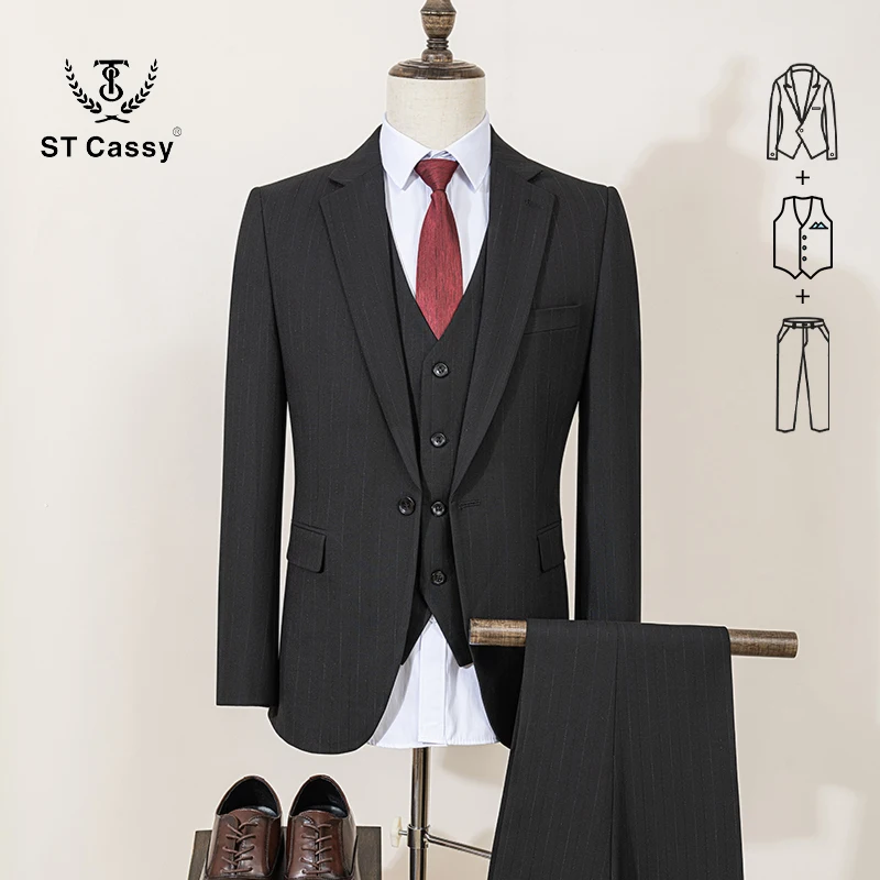 ST Cassy High-end Brand Formal Business Men's Suits Lapel Formal Blazer Slim Fit(jacket+Vest+Pants)
ST Cassy High-end Brand Formal Business Men's Suits Lapel Formal Blazer Slim Fit(jacket+Vest+Pants)