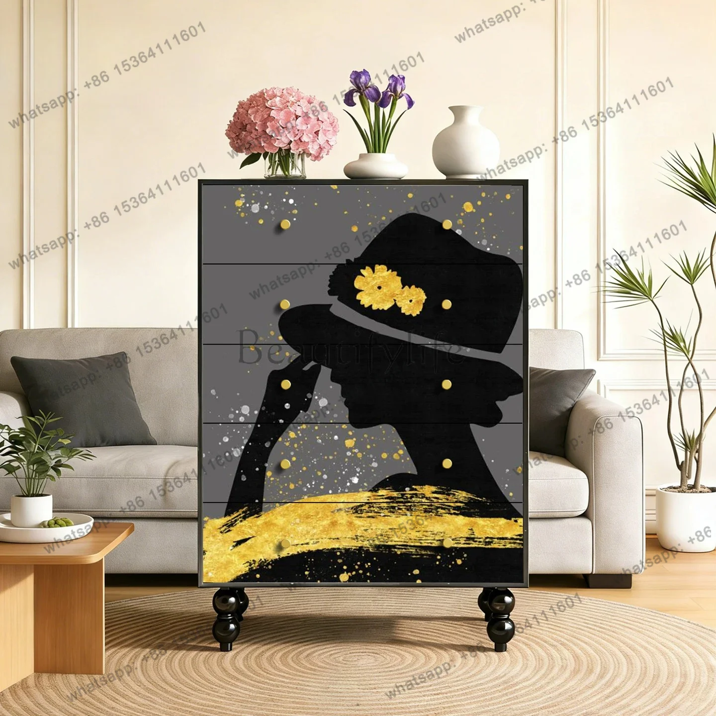 2026 French medieval solid wood chest of drawers, living room against the wall
2026 French medieval solid wood chest of drawers, living room against the wall
