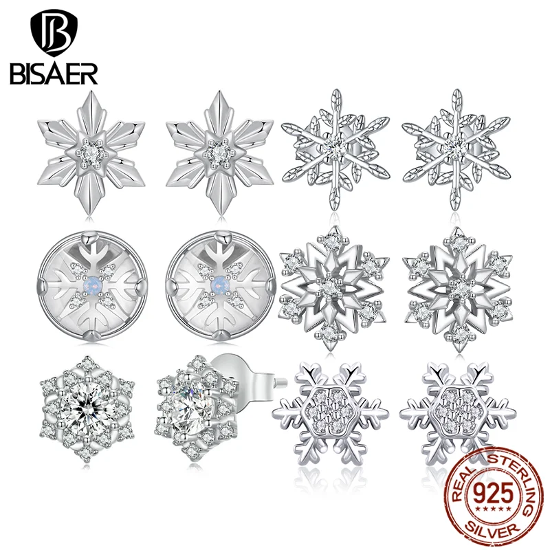 BISAER 100% стерлингового серебра 925 пробы, мини-серьги-гвоздики со снежинками, сверкающие циркониевые серьги-гвоздики для женщин, вечерние ювелирные изделия, зимний подарок
BISAER 100% стерлингового серебра 925 пробы, мини-серьги-гвоздики со снежинками, сверкающие циркониевые серьги-гвоздики для женщин, вечерние ювелирные изделия, зимний подарок