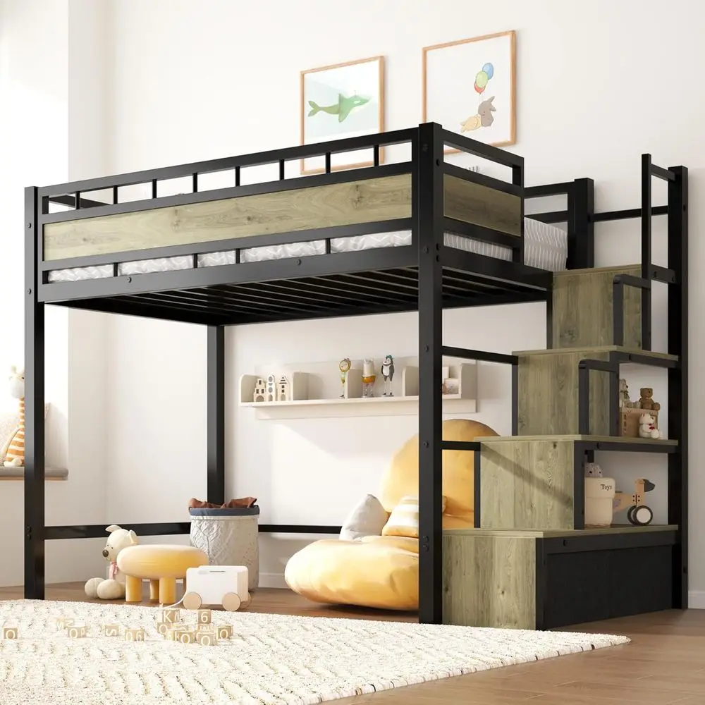 Twin Size Loft Bed with Mattress, Storage Stairs, Drawers, Heavy Duty, Memory Foam Mattress, Space-Saving, Easy Assembly
Twin Size Loft Bed with Mattress, Storage Stairs, Drawers, Heavy Duty, Memory Foam Mattress, Space-Saving, Easy Assembly