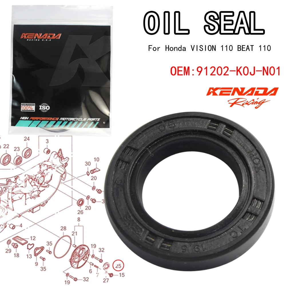 For Vision 110 Beat 110 91202-K0J-N01 Left Crankcase Oil Seal
For Vision 110 Beat 110 91202-K0J-N01 Left Crankcase Oil Seal