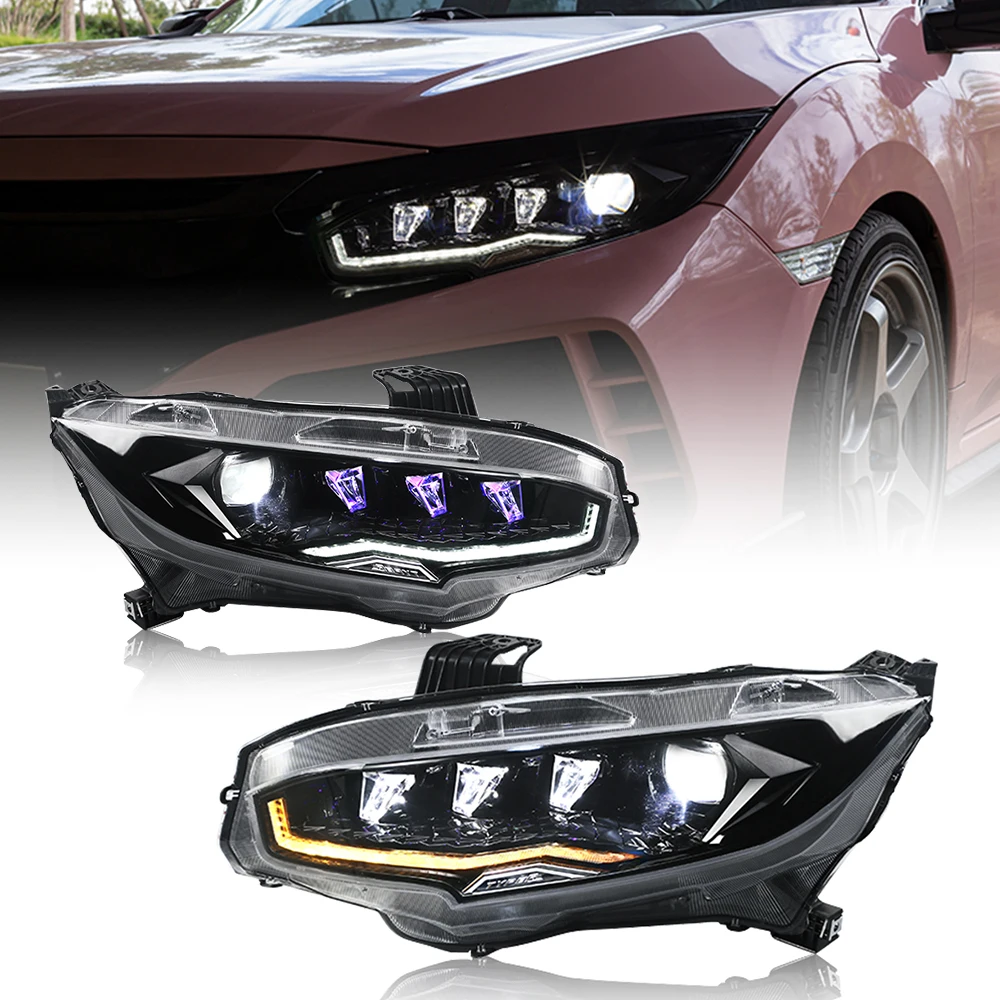Светодиодные фары для Honda Civic/ Hatchback, 10 поколение 2016-2020, фары в сборе, проектор, аксессуары для автомобиля, вращение 
Светодиодные фары для Honda Civic/ Hatchback, 10 поколение 2016-2020, фары в сборе, проектор, аксессуары для автомобиля, вращение