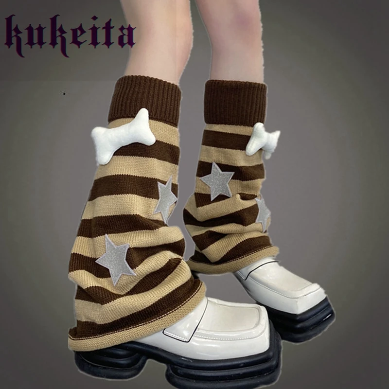Harajuku Women Leg Warmers Japanese Girls Kawaii Bone Star Knitted Foot Cover Autumn Winter Warm Punk Stripe Knee High Socks
Harajuku Women Leg Warmers Japanese Girls Kawaii Bone Star Knitted Foot Cover Autumn Winter Warm Punk Stripe Knee High Socks