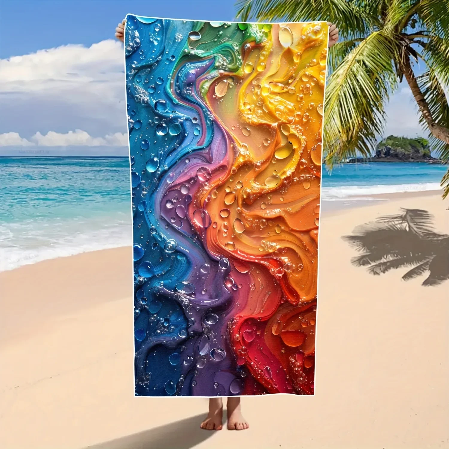 1pc Colorful Abstract Beach Towel with Bubble Patterns for Summer Fun Suitable for towels, bath towels, beach towels
1pc Colorful Abstract Beach Towel with Bubble Patterns for Summer Fun Suitable for towels, bath towels, beach towels