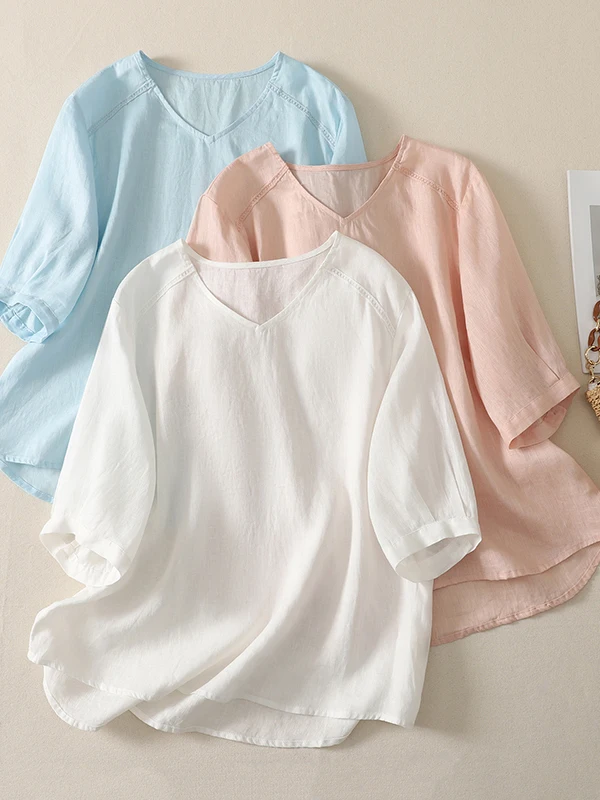 plus Size Casual Loose Short Sleeve V-Neck T-Shirt Women's Summer Fashion Top Breathable Comfortable Regular Fit Shirt
plus Size Casual Loose Short Sleeve V-Neck T-Shirt Women's Summer Fashion Top Breathable Comfortable Regular Fit Shirt