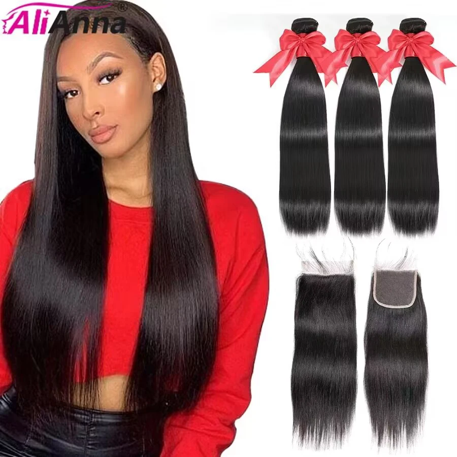30 Inch Human Hair Bundles With Closure Straight Bundles Peruvian Hair Bundles With Closure Transparent 4x4 Closure With Bundles
30 Inch Human Hair Bundles With Closure Straight Bundles Peruvian Hair Bundles With Closure Transparent 4x4 Closure With Bundles