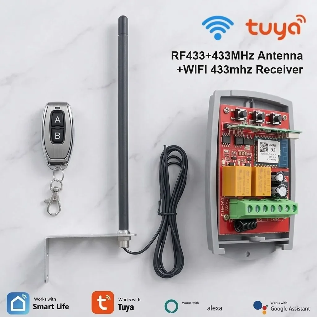 Tuya WiFi Smart Gate Opener Receiver 2CH 433MHz 433.92MHz Signal Booster Antenna for Auto Sliding Swing Garage Door Controller
Tuya WiFi Smart Gate Opener Receiver 2CH 433MHz 433.92MHz Signal Booster Antenna for Auto Sliding Swing Garage Door Controller