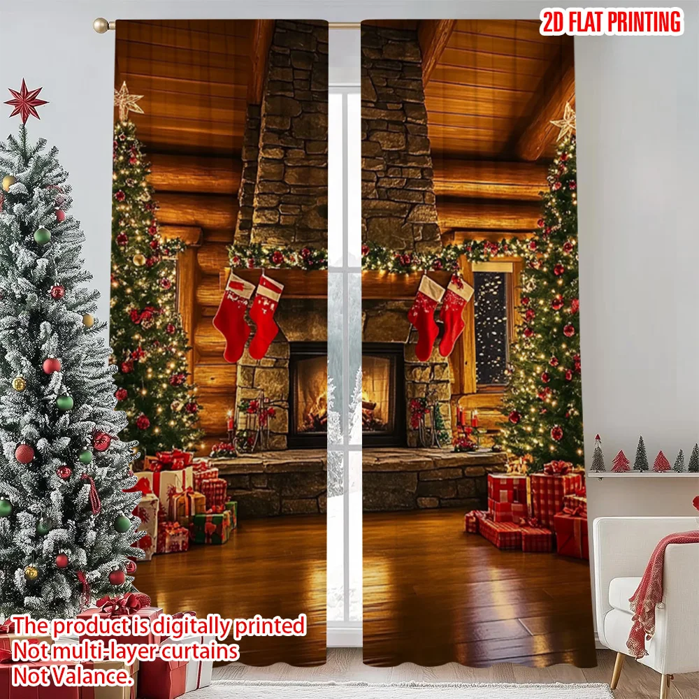 2pcs 2D flat printing Merry Christmas Popular Curtains Christmas fireplace Versatile Durable Polyester Without Electricity
2pcs 2D flat printing Merry Christmas Popular Curtains Christmas fireplace Versatile Durable Polyester Without Electricity