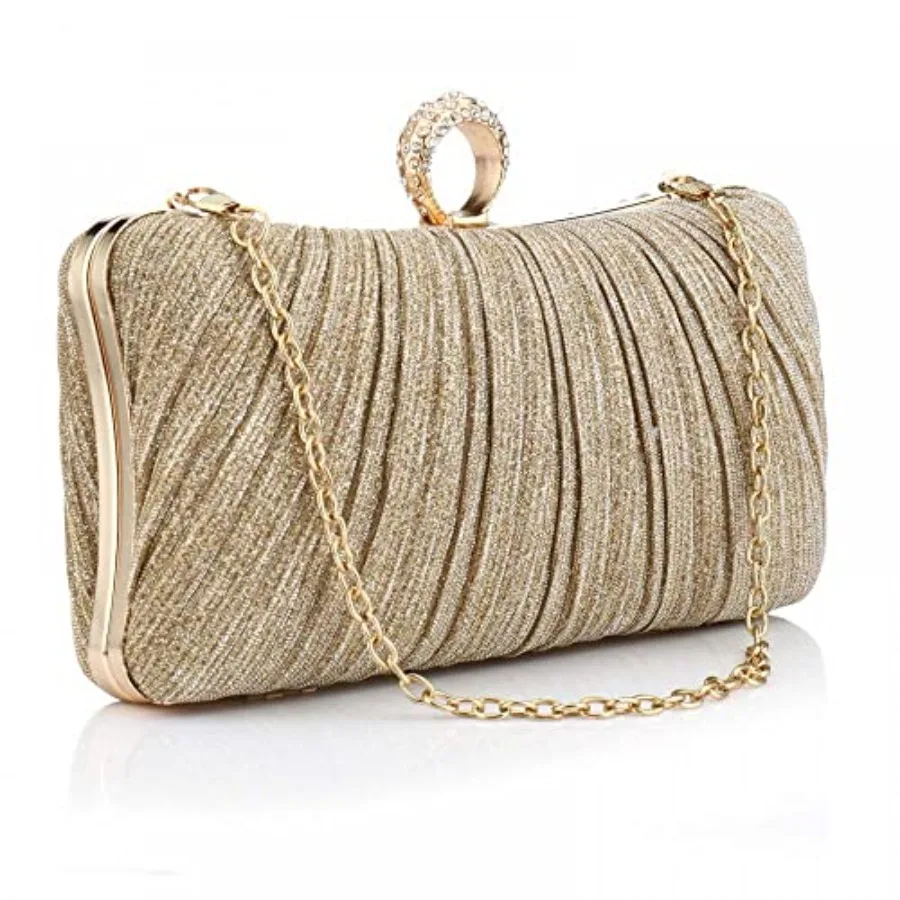 Clutch Purse for Women Pleated Glitter Evening Clutch Purses with Rhinestone Evening Bag for Bridal Wedding Party
Clutch Purse for Women Pleated Glitter Evening Clutch Purses with Rhinestone Evening Bag for Bridal Wedding Party