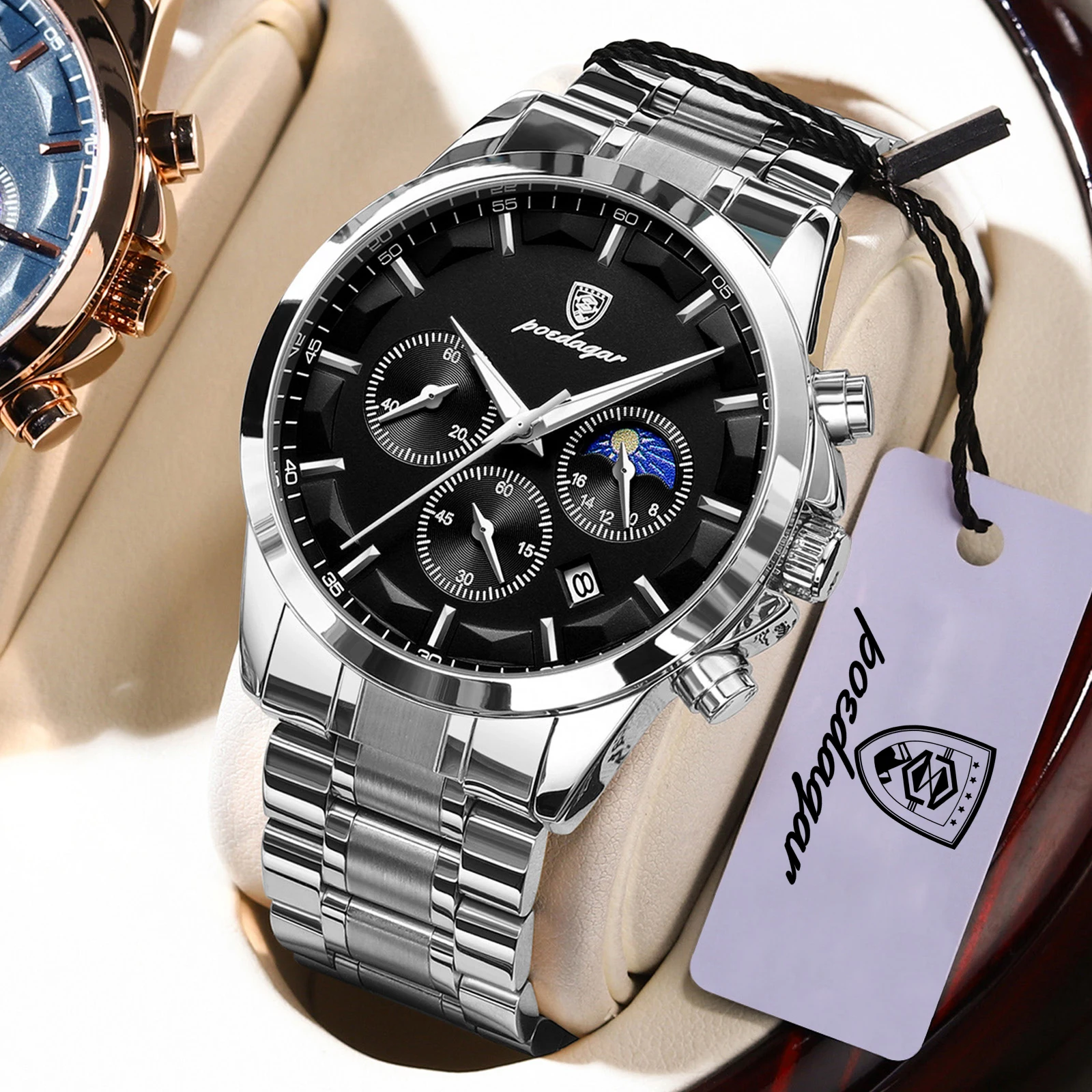 POEDAGAR Man Clock Waterproof Luminous Stainless Steel Fashion Men Watch Chronograph Date Quartz Business Men's Watches
POEDAGAR Man Clock Waterproof Luminous Stainless Steel Fashion Men Watch Chronograph Date Quartz Business Men's Watches