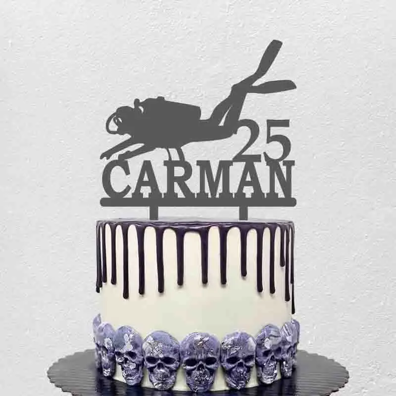 Custom Name Age Extreme Sports Diving Silhouette Cake Topper For Diving Fans Birthday Party Cake Decoration YC411
Custom Name Age Extreme Sports Diving Silhouette Cake Topper For Diving Fans Birthday Party Cake Decoration YC411