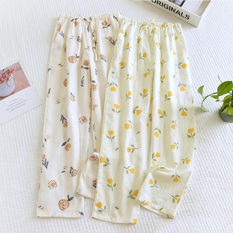 Double Layer Gauze Cotton Trousers Soft Pajama Pants For Women Lounge Wear Korean Women's Clothes Autumn Sleeping Pants
Double Layer Gauze Cotton Trousers Soft Pajama Pants For Women Lounge Wear Korean Women's Clothes Autumn Sleeping Pants