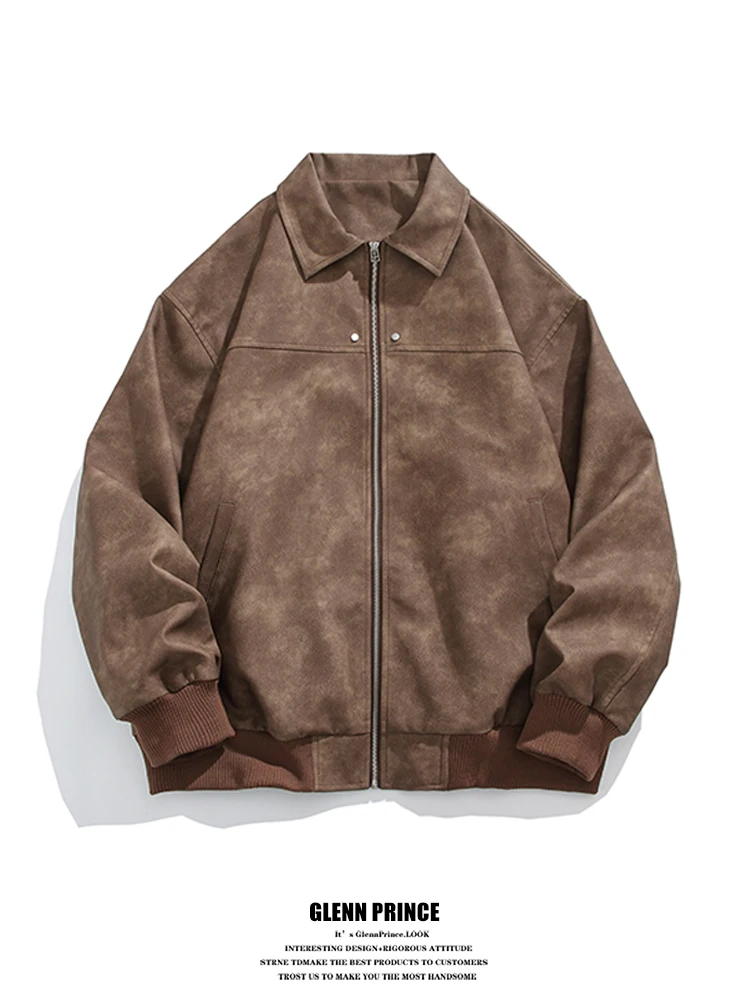 Мужская ветрозащитная рабочая куртка GPstudio в американском ретро-стиле из замши свободного кроя с воротником с заклепками и длинными рукавами на молнии
Мужская ветрозащитная рабочая куртка GPstudio в американском ретро-стиле из замши свободного кроя с воротником с заклепками и длинными рукавами на молнии