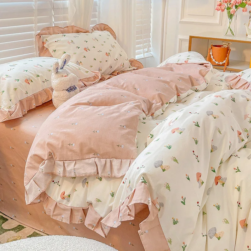 Cute Princess Cotton Bedding Set Full Size Cute Ruffle Sheet Duvet cover Set Girls Bedding Set
Cute Princess Cotton Bedding Set Full Size Cute Ruffle Sheet Duvet cover Set Girls Bedding Set