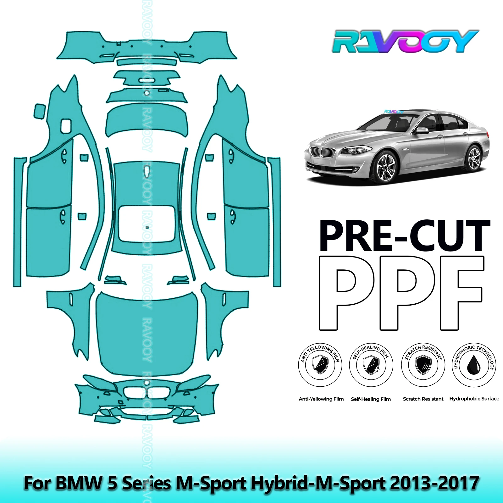 Precut PPF Full Vehicle For BMW 5 Series M-Sport Hybrid-M-Sport 2013-2017 Clear Bra
Precut PPF Full Vehicle For BMW 5 Series M-Sport Hybrid-M-Sport 2013-2017 Clear Bra