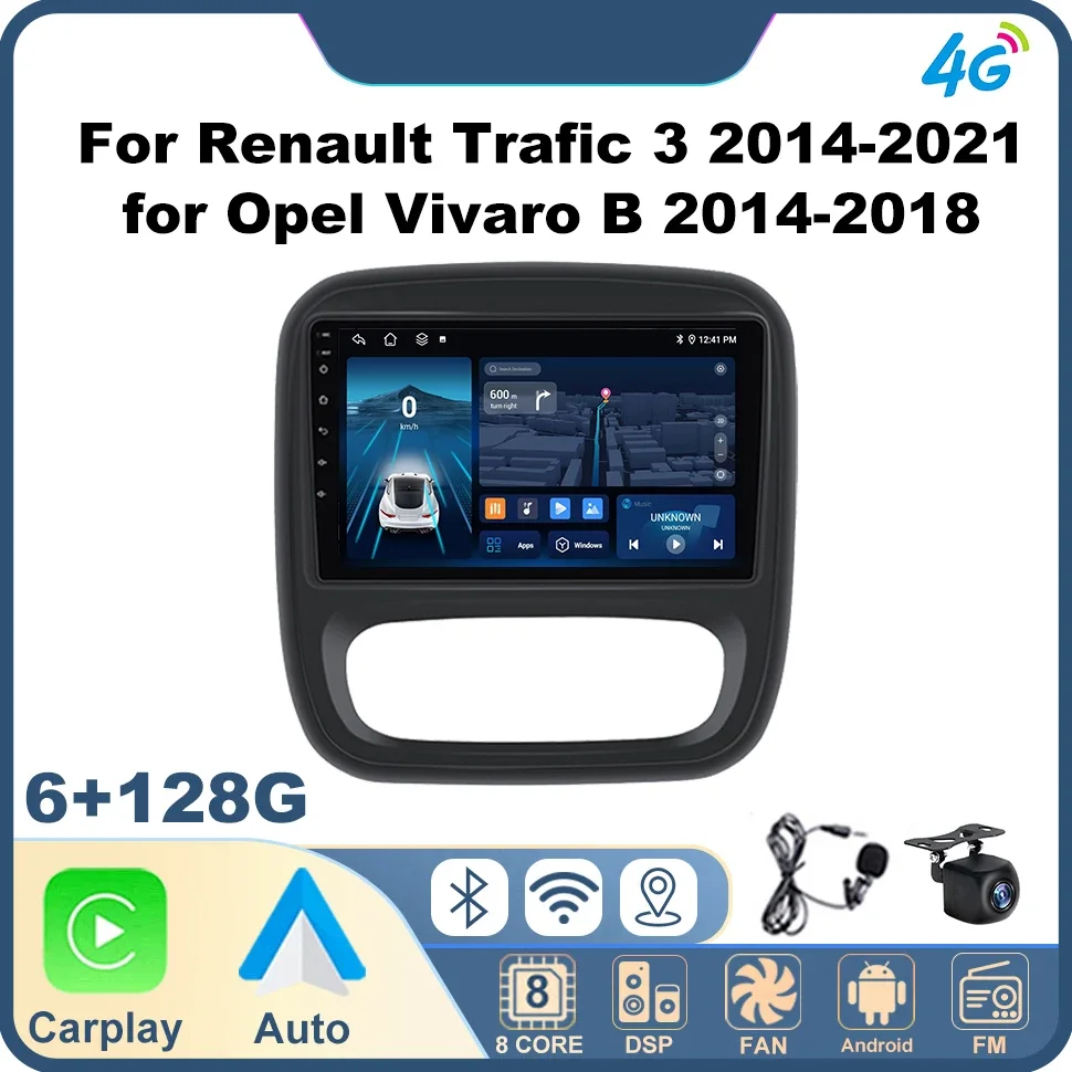 Wireless Carplay 2Din Car Stereo Radio Player for Renault Trafic 3 2014-2021 for Opel Vivaro B 2014-2018 4G GPS Navi DSP Stereo
Wireless Carplay 2Din Car Stereo Radio Player for Renault Trafic 3 2014-2021 for Opel Vivaro B 2014-2018 4G GPS Navi DSP Stereo