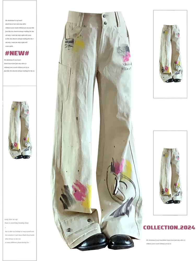 Women Graffiti Cargo Jeans Vintage Aesthetic Streetwear Y2k Denim Trousers Harajuku High Waist Cowboy Pants 2000s Trashy Clothes
Women Graffiti Cargo Jeans Vintage Aesthetic Streetwear Y2k Denim Trousers Harajuku High Waist Cowboy Pants 2000s Trashy Clothes