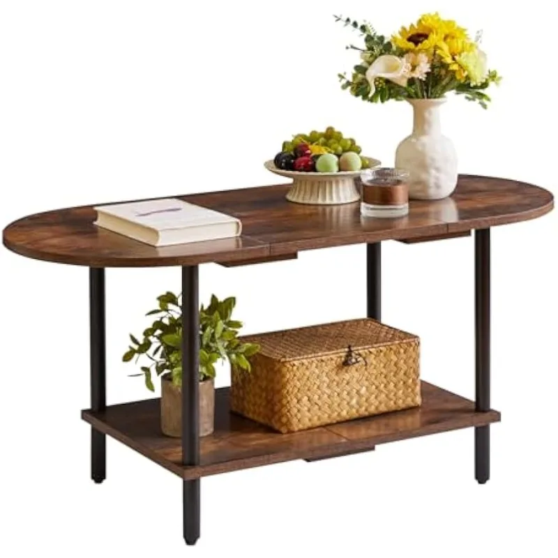Rustic Coffee Table Splicing Design, TV Centre Table Stand 35 * 16 * 17", 2-Tier Oval Wood Tea Table
Rustic Coffee Table Splicing Design, TV Centre Table Stand 35 * 16 * 17", 2-Tier Oval Wood Tea Table