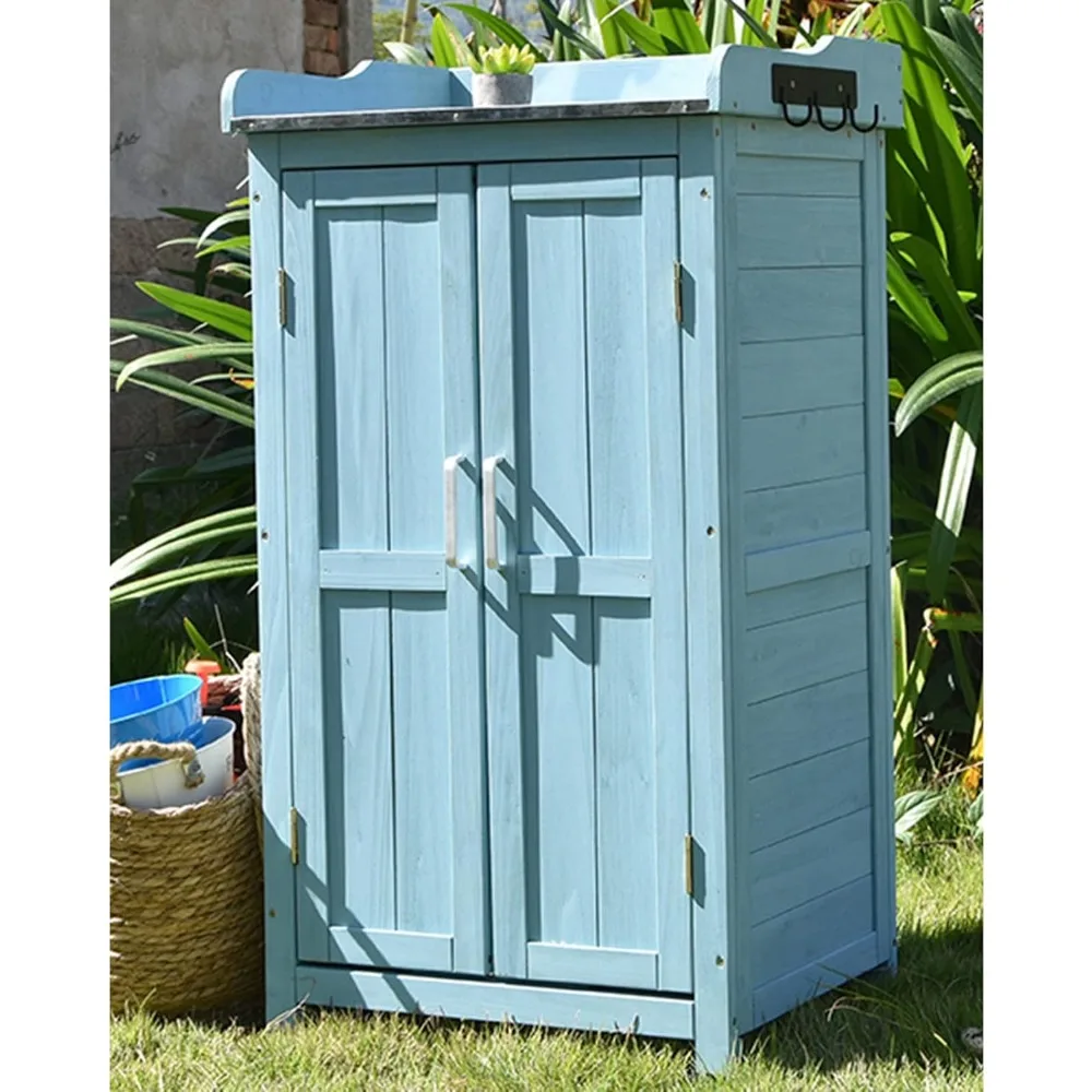Outdoor Garden Potting Bench with Metal Tabletop, Double Doors, Adjustable Shelf, Wooden Planting Table Potting Stand for Backya
Outdoor Garden Potting Bench with Metal Tabletop, Double Doors, Adjustable Shelf, Wooden Planting Table Potting Stand for Backya
