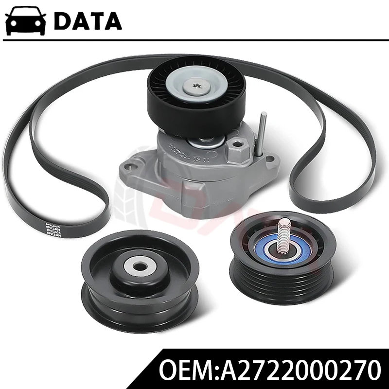 DATA Belt Tensioner Kit with Idler Pulleys Serpentine Belt for Mercedes-Benz ML350 C300 E350 S550 2006-2011 2722000270
DATA Belt Tensioner Kit with Idler Pulleys Serpentine Belt for Mercedes-Benz ML350 C300 E350 S550 2006-2011 2722000270
