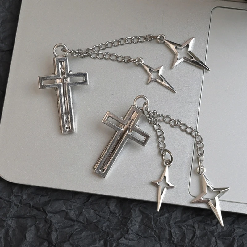Crosses Hairclip Silver Hair Clip Headwear Star Tassels Hair Clip Balletcore Drop shipping
Crosses Hairclip Silver Hair Clip Headwear Star Tassels Hair Clip Balletcore Drop shipping
