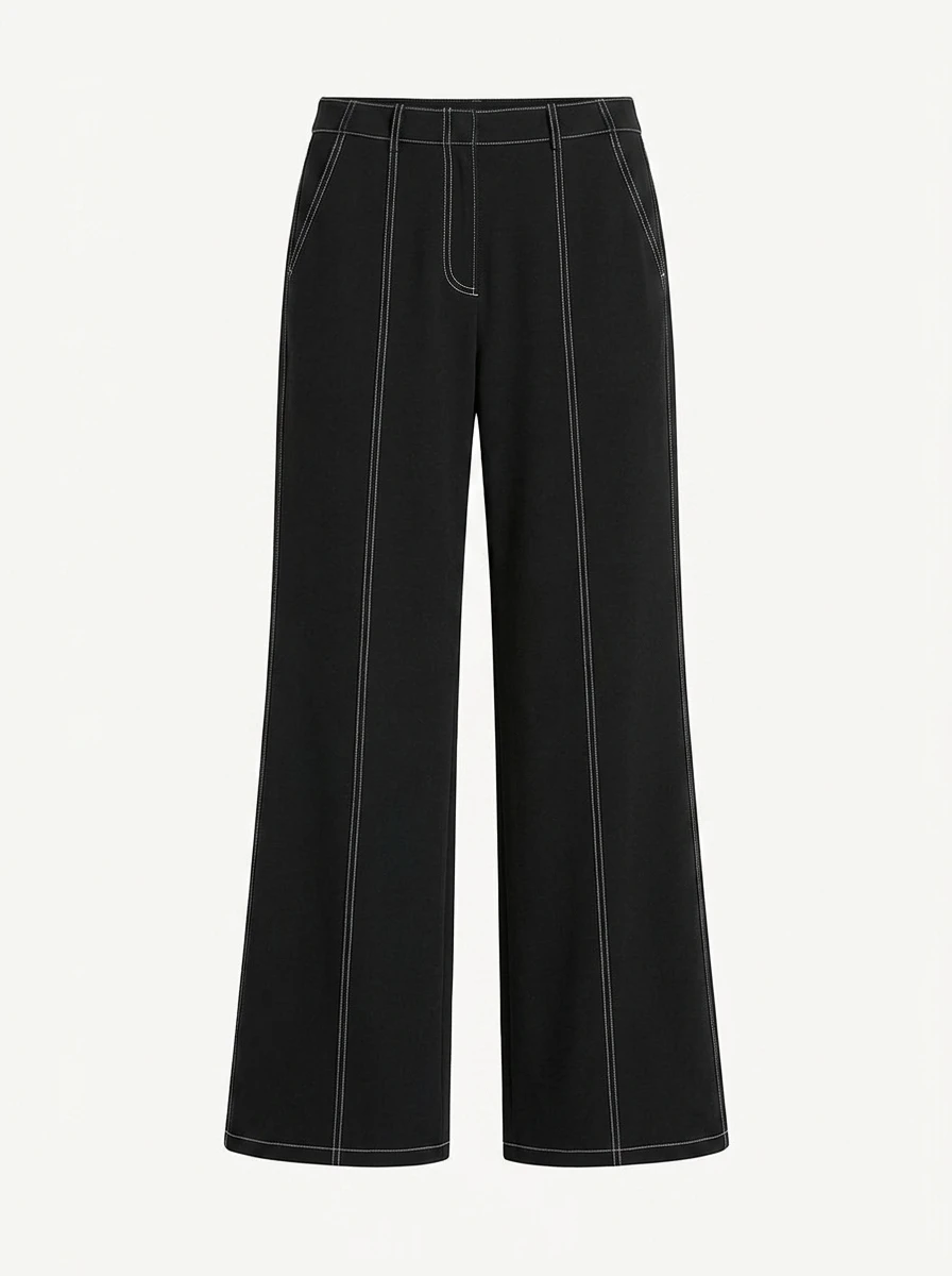 Freeacy Women's Black Contrast White Topstitch Wide Leg Pants High Waist Loose Fit Full Length Casual Flared Trousers
Freeacy Women's Black Contrast White Topstitch Wide Leg Pants High Waist Loose Fit Full Length Casual Flared Trousers