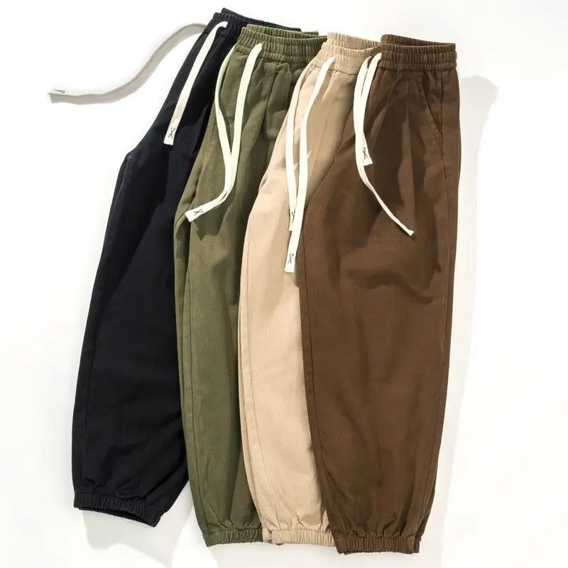 Мужские повседневные брюки из хлопка с эластичным поясом, широкие штанины, свободный крой, дышащие, для весны и осени
Мужские повседневные брюки из хлопка с эластичным поясом, широкие штанины, свободный крой, дышащие, для весны и осени