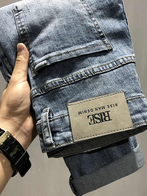 Light Blue Casual Men's Jeans Slim Fit Elastic Summer Spring Thin Denim Pants Trendy Youth Sle Long Trousers for Young Men
Light Blue Casual Men's Jeans Slim Fit Elastic Summer Spring Thin Denim Pants Trendy Youth Sle Long Trousers for Young Men